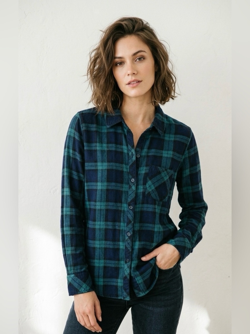Rails Hunter Plaid Shirt in Navy/Green